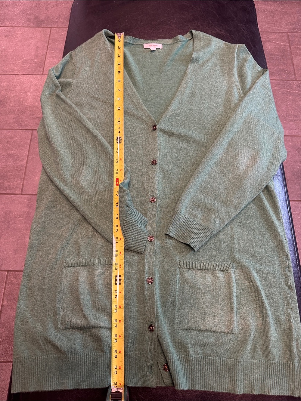 Maurices Kelly Green Long V-Neck Button Cardigan